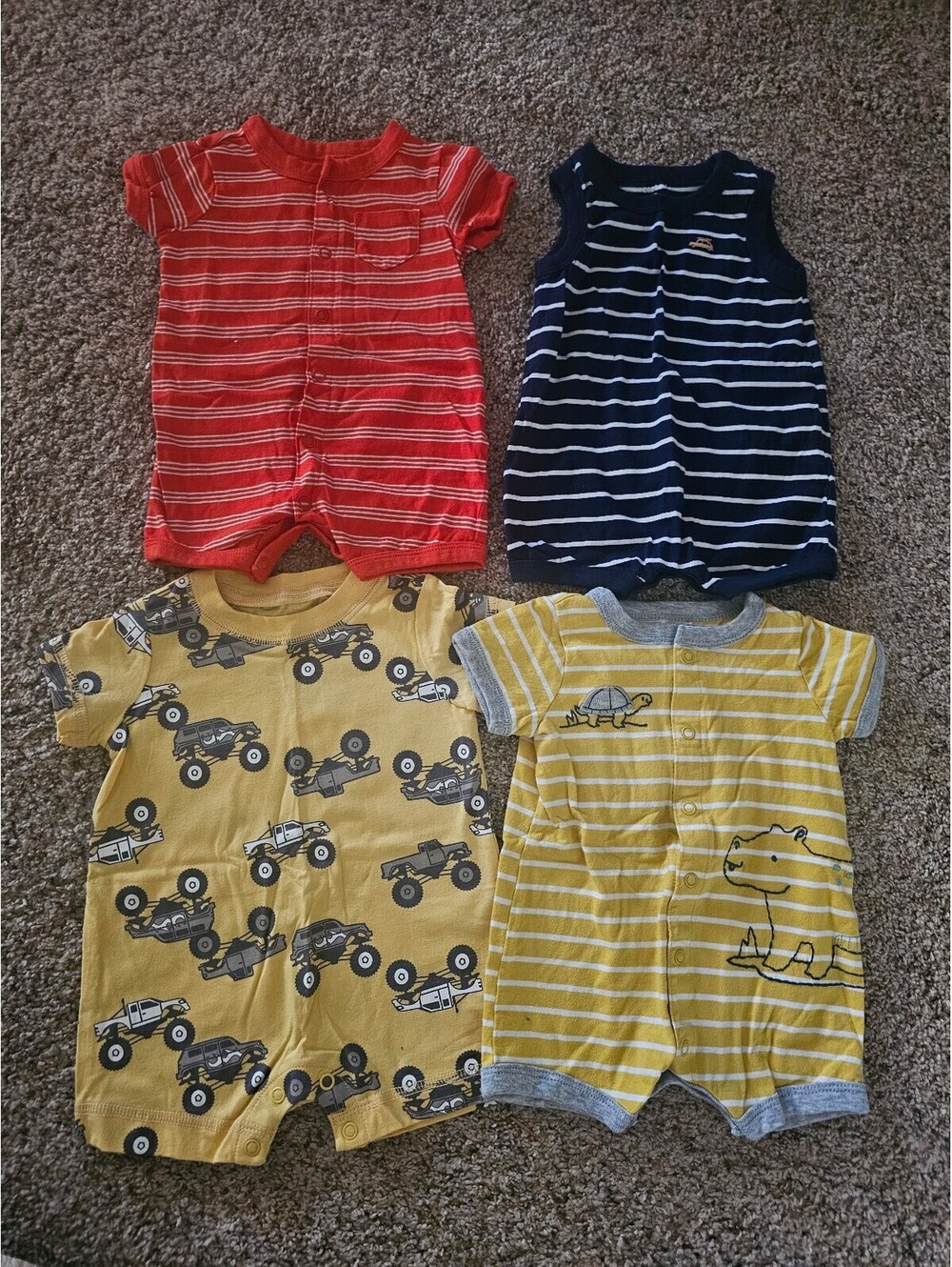 Carter's snap romper baby boy summer clothes 3mo